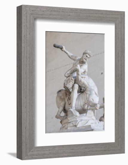 Piazza Signoria, Loggia Dei Lanzi, Ercole E Il Centauro, by Giambologna-Guido Cozzi-Framed Photographic Print