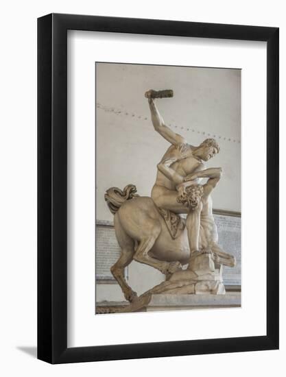 Piazza Signoria, Loggia Dei Lanzi, Ercole E Il Centauro, by Giambologna-Guido Cozzi-Framed Photographic Print