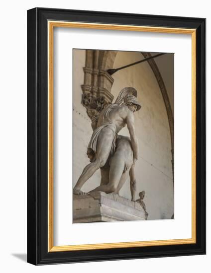 Piazza Signoria, Loggia Dei Lanzi, Patroclo E Menelao-Guido Cozzi-Framed Premium Photographic Print