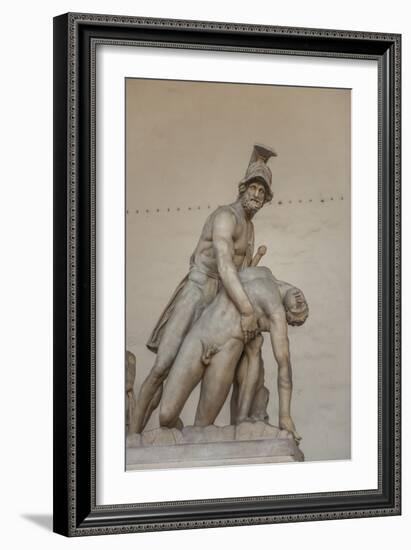 Piazza Signoria, Loggia Dei Lanzi, Patroclo E Menelao-Guido Cozzi-Framed Photographic Print