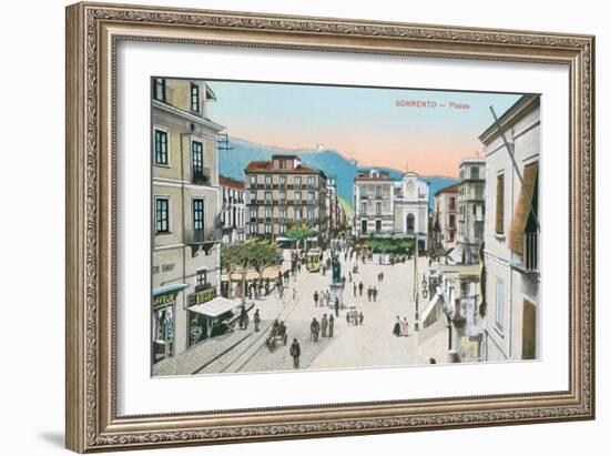 Piazza, Sorrento-null-Framed Art Print