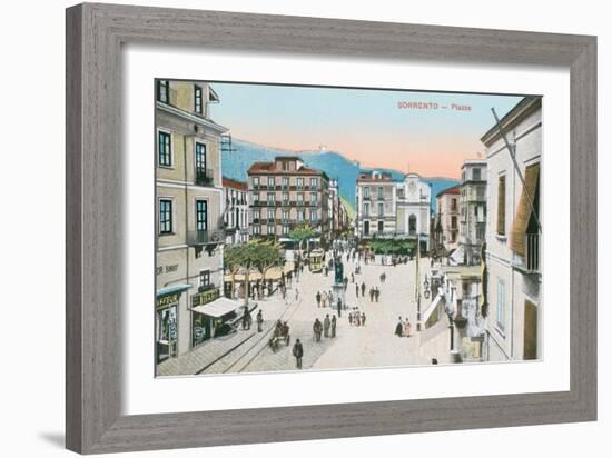 Piazza, Sorrento-null-Framed Art Print