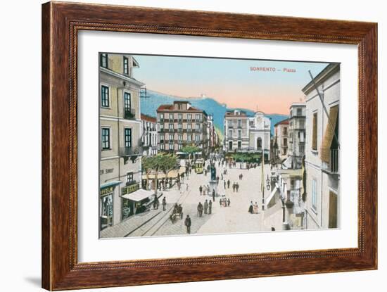 Piazza, Sorrento-null-Framed Art Print