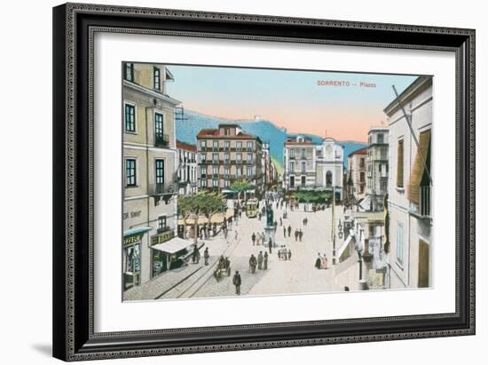 Piazza, Sorrento-null-Framed Art Print