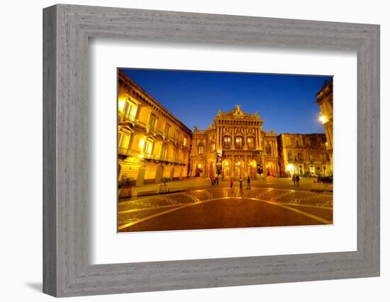 Piazza Vincenzo Bellini and Teatro Massimo Bellini Opera House, Catania, Sicily, Italy, Europe-Carlo Morucchio-Framed Photographic Print