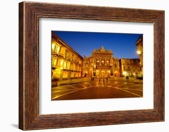 Piazza Vincenzo Bellini and Teatro Massimo Bellini Opera House, Catania, Sicily, Italy, Europe-Carlo Morucchio-Framed Photographic Print