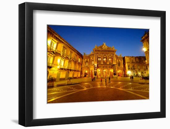 Piazza Vincenzo Bellini and Teatro Massimo Bellini Opera House, Catania, Sicily, Italy, Europe-Carlo Morucchio-Framed Photographic Print