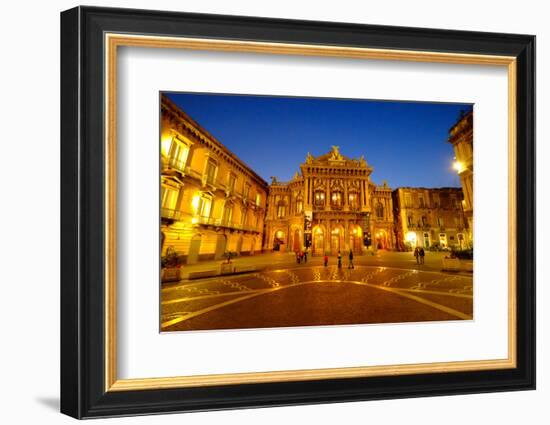 Piazza Vincenzo Bellini and Teatro Massimo Bellini Opera House, Catania, Sicily, Italy, Europe-Carlo Morucchio-Framed Photographic Print