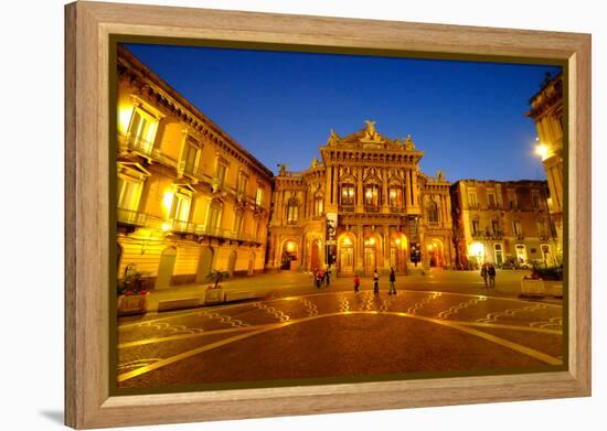 Piazza Vincenzo Bellini and Teatro Massimo Bellini Opera House, Catania, Sicily, Italy, Europe-Carlo Morucchio-Framed Premier Image Canvas