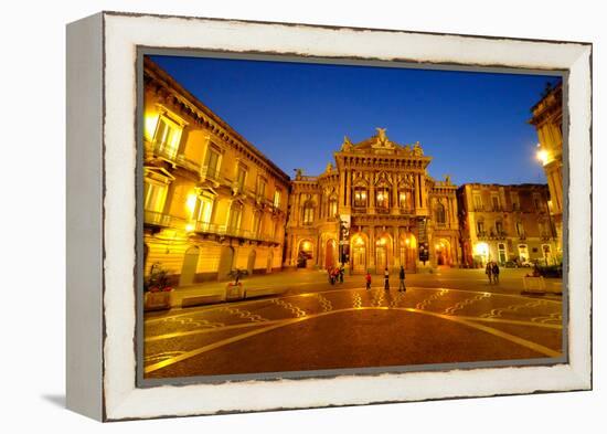 Piazza Vincenzo Bellini and Teatro Massimo Bellini Opera House, Catania, Sicily, Italy, Europe-Carlo Morucchio-Framed Premier Image Canvas