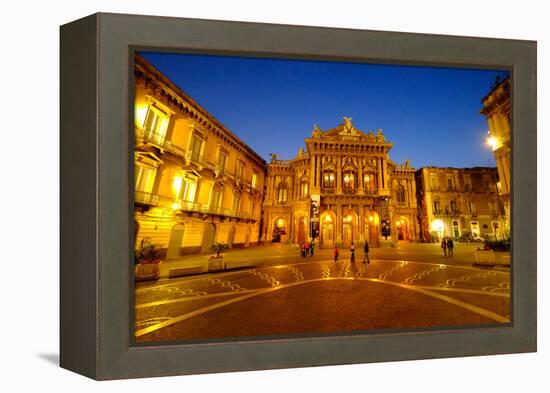 Piazza Vincenzo Bellini and Teatro Massimo Bellini Opera House, Catania, Sicily, Italy, Europe-Carlo Morucchio-Framed Premier Image Canvas