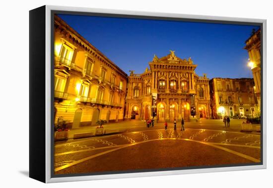 Piazza Vincenzo Bellini and Teatro Massimo Bellini Opera House, Catania, Sicily, Italy, Europe-Carlo Morucchio-Framed Premier Image Canvas