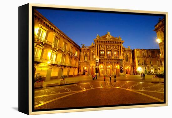 Piazza Vincenzo Bellini and Teatro Massimo Bellini Opera House, Catania, Sicily, Italy, Europe-Carlo Morucchio-Framed Premier Image Canvas