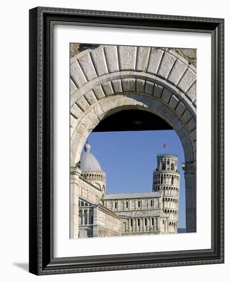 Piazzetta Dei Miracoli Including Duomo and Leaning Tower, Through Porta Nuova, Pisa, Tuscany, Italy-Marco Cristofori-Framed Photographic Print