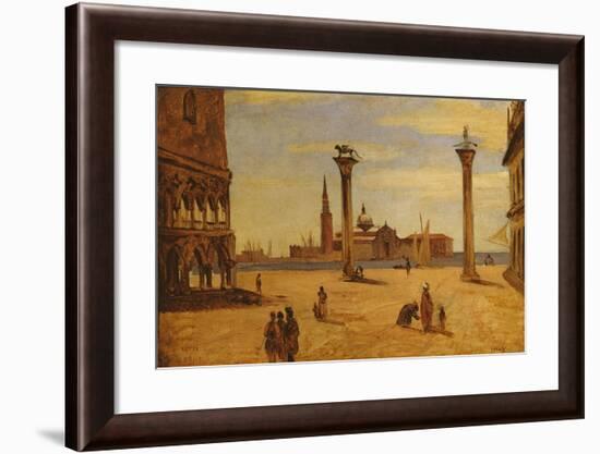 Piazzetta Di San Marco, Venice, 1828-34-Jean-Baptiste-Camille Corot-Framed Giclee Print