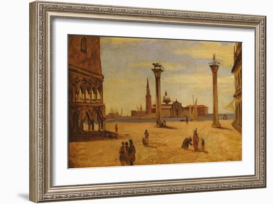 Piazzetta Di San Marco, Venice, 1828-34-Jean-Baptiste-Camille Corot-Framed Giclee Print