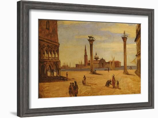 Piazzetta Di San Marco, Venice, 1828-34-Jean-Baptiste-Camille Corot-Framed Giclee Print