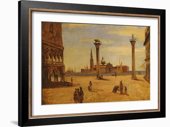 Piazzetta Di San Marco, Venice, 1828-34-Jean-Baptiste-Camille Corot-Framed Giclee Print