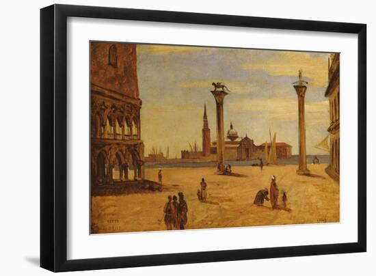 Piazzetta Di San Marco, Venice, 1828-34-Jean-Baptiste-Camille Corot-Framed Giclee Print