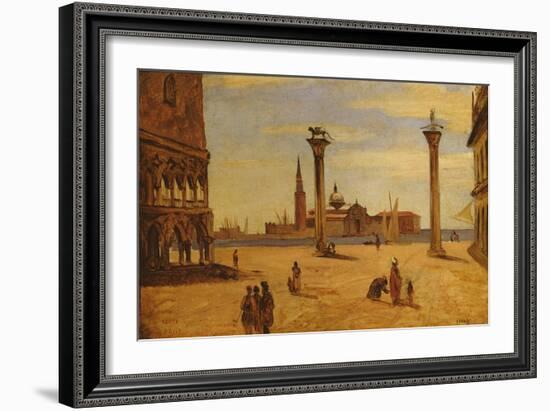 Piazzetta Di San Marco, Venice, 1828-34-Jean-Baptiste-Camille Corot-Framed Giclee Print