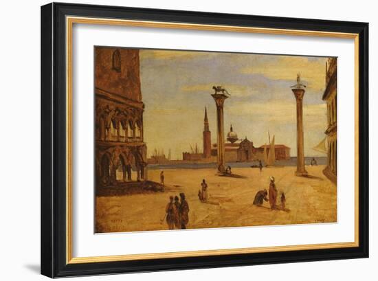 Piazzetta Di San Marco, Venice, 1828-34-Jean-Baptiste-Camille Corot-Framed Giclee Print