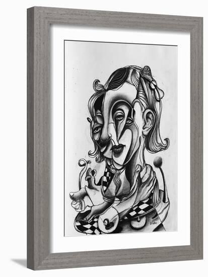 Picasso in Love, C.2021 (Charcoal on Paper)-Blake Munch-Framed Giclee Print