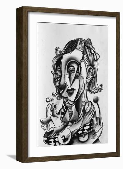 Picasso in Love, C.2021 (Charcoal on Paper)-Blake Munch-Framed Giclee Print