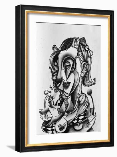 Picasso in Love, C.2021 (Charcoal on Paper)-Blake Munch-Framed Giclee Print