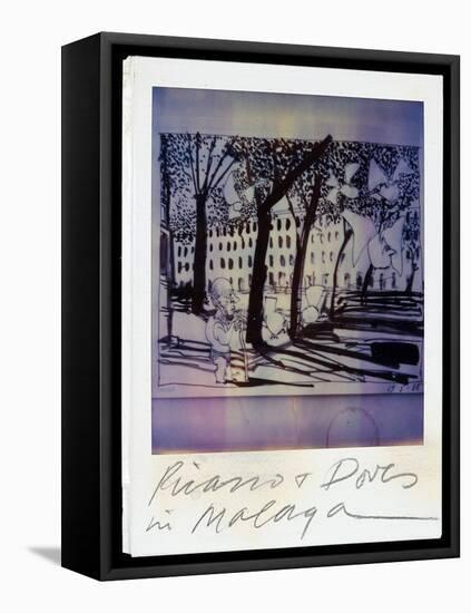 PICASSO POLAROIDS & TRAVEL TRANSPARENCIES (drawing)-Ralph Steadman-Framed Premier Image Canvas