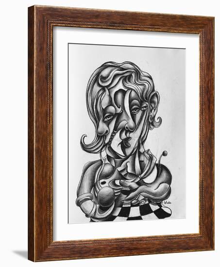 Picasso Reflecting, C.2021 (Charcoal on Paper)-Blake Munch-Framed Giclee Print