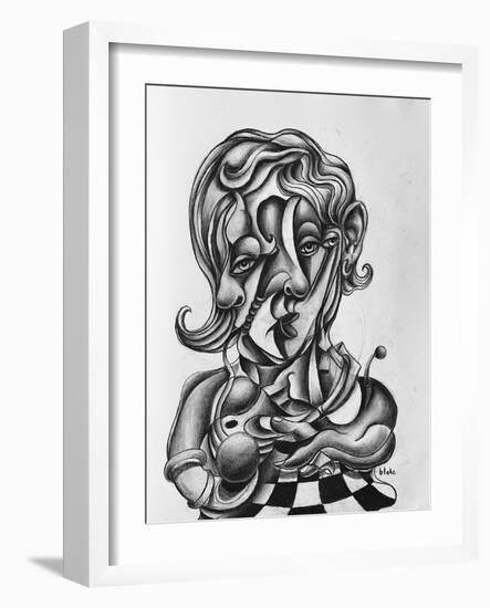 Picasso Reflecting, C.2021 (Charcoal on Paper)-Blake Munch-Framed Giclee Print