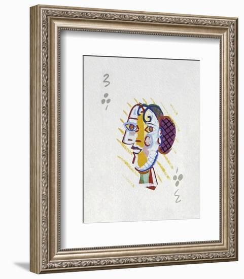 Picasso’s Women Playing Card - 3 of Clubs-Holly Frean-Framed Limited Edition