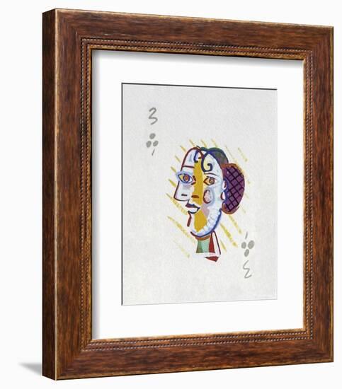 Picasso’s Women Playing Card - 3 of Clubs-Holly Frean-Framed Limited Edition