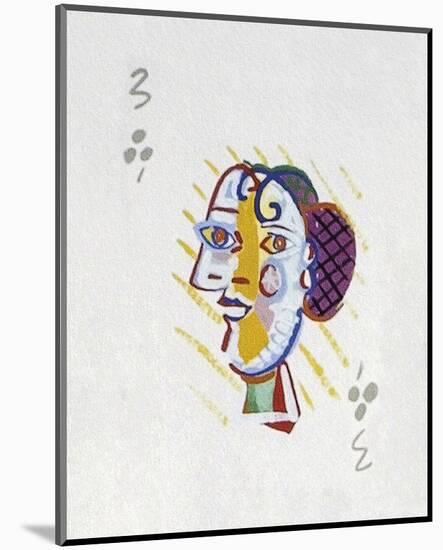Picasso’s Women Playing Card - 3 of Clubs-Holly Frean-Mounted Limited Edition