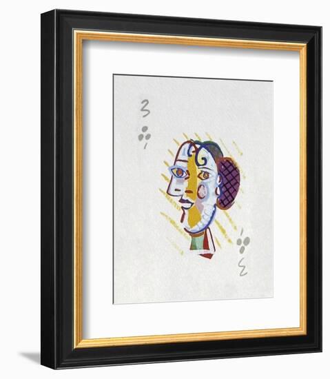Picasso’s Women Playing Card - 3 of Clubs-Holly Frean-Framed Limited Edition
