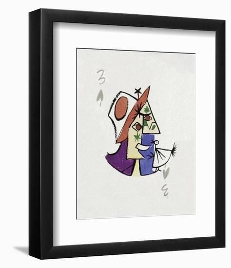 Picasso’s Women Playing Card - 3 of Spades-Holly Frean-Framed Limited Edition