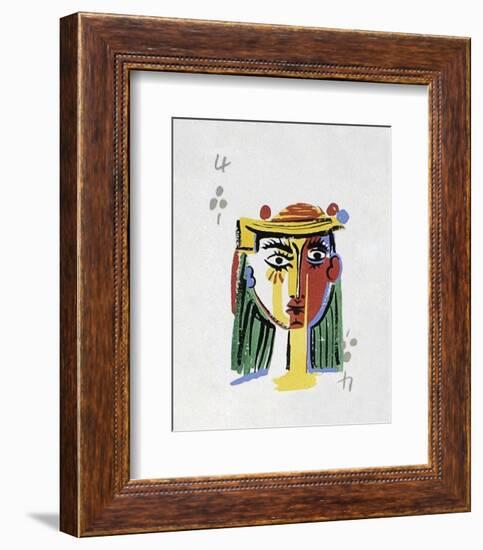 Picasso’s Women Playing Card - 4 of Clubs-Holly Frean-Framed Limited Edition