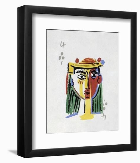 Picasso’s Women Playing Card - 4 of Clubs-Holly Frean-Framed Limited Edition