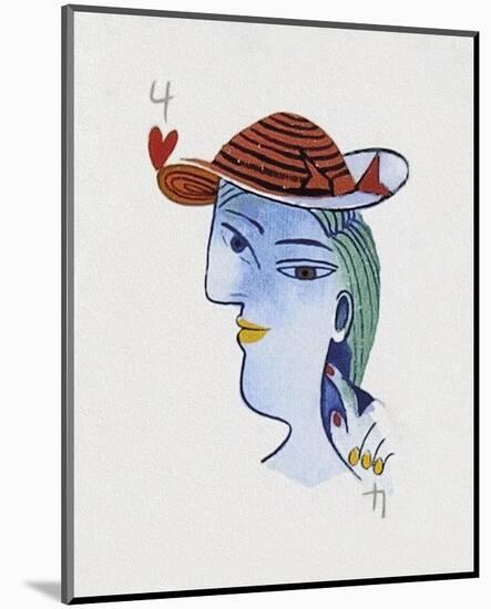 Picasso’s Women Playing Card - 4 of Hearts-Holly Frean-Mounted Limited Edition
