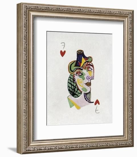 Picasso’s Women Playing Card - 7 of Hearts-Holly Frean-Framed Limited Edition