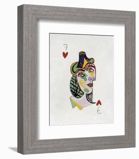 Picasso’s Women Playing Card - 7 of Hearts-Holly Frean-Framed Limited Edition