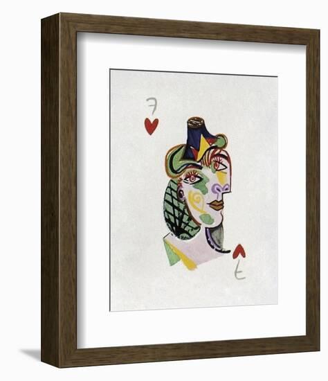 Picasso’s Women Playing Card - 7 of Hearts-Holly Frean-Framed Limited Edition