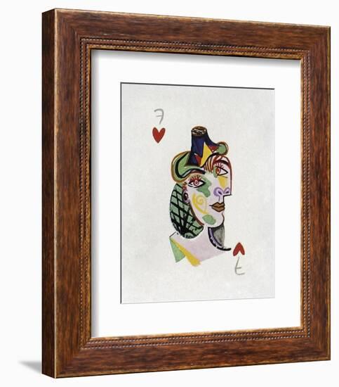 Picasso’s Women Playing Card - 7 of Hearts-Holly Frean-Framed Limited Edition