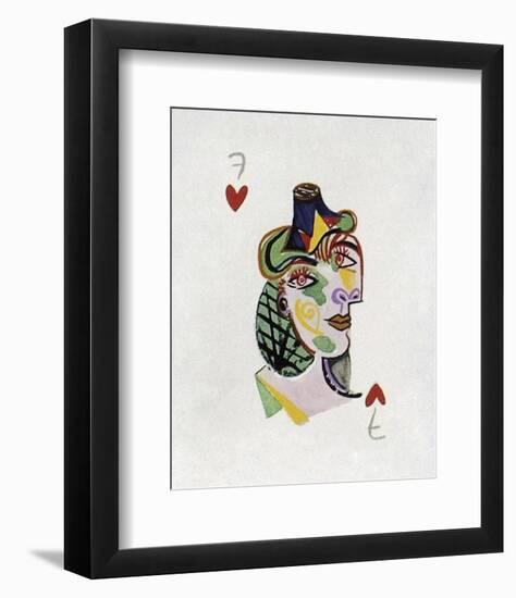 Picasso’s Women Playing Card - 7 of Hearts-Holly Frean-Framed Limited Edition