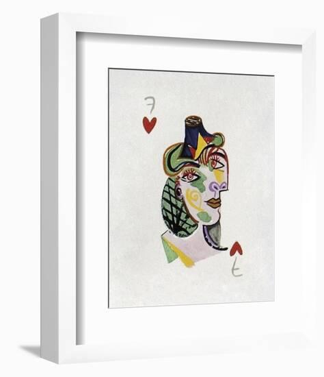 Picasso’s Women Playing Card - 7 of Hearts-Holly Frean-Framed Limited Edition