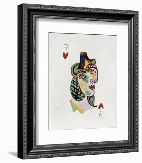 Picasso’s Women Playing Card - 7 of Hearts-Holly Frean-Framed Limited Edition