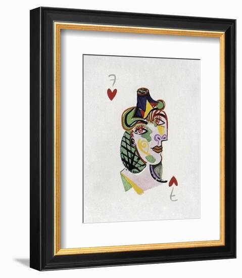 Picasso’s Women Playing Card - 7 of Hearts-Holly Frean-Framed Limited Edition