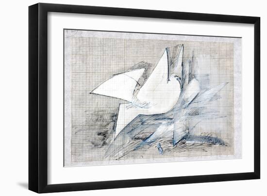 Picasso sketches 108, 1988 (drawing)-Ralph Steadman-Framed Giclee Print
