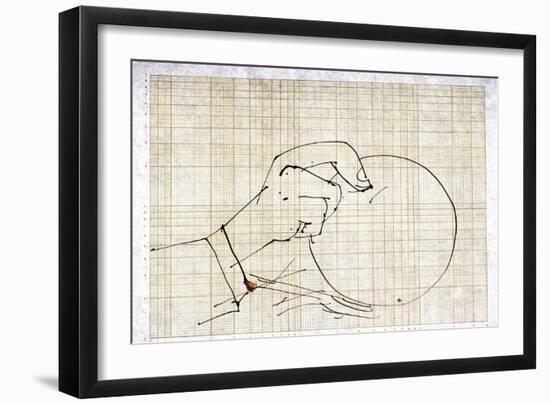 Picasso sketches 116, 1988 (drawing)-Ralph Steadman-Framed Giclee Print