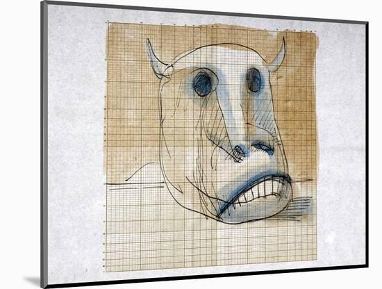 Picasso sketches 157, 1988 (drawing)-Ralph Steadman-Mounted Giclee Print